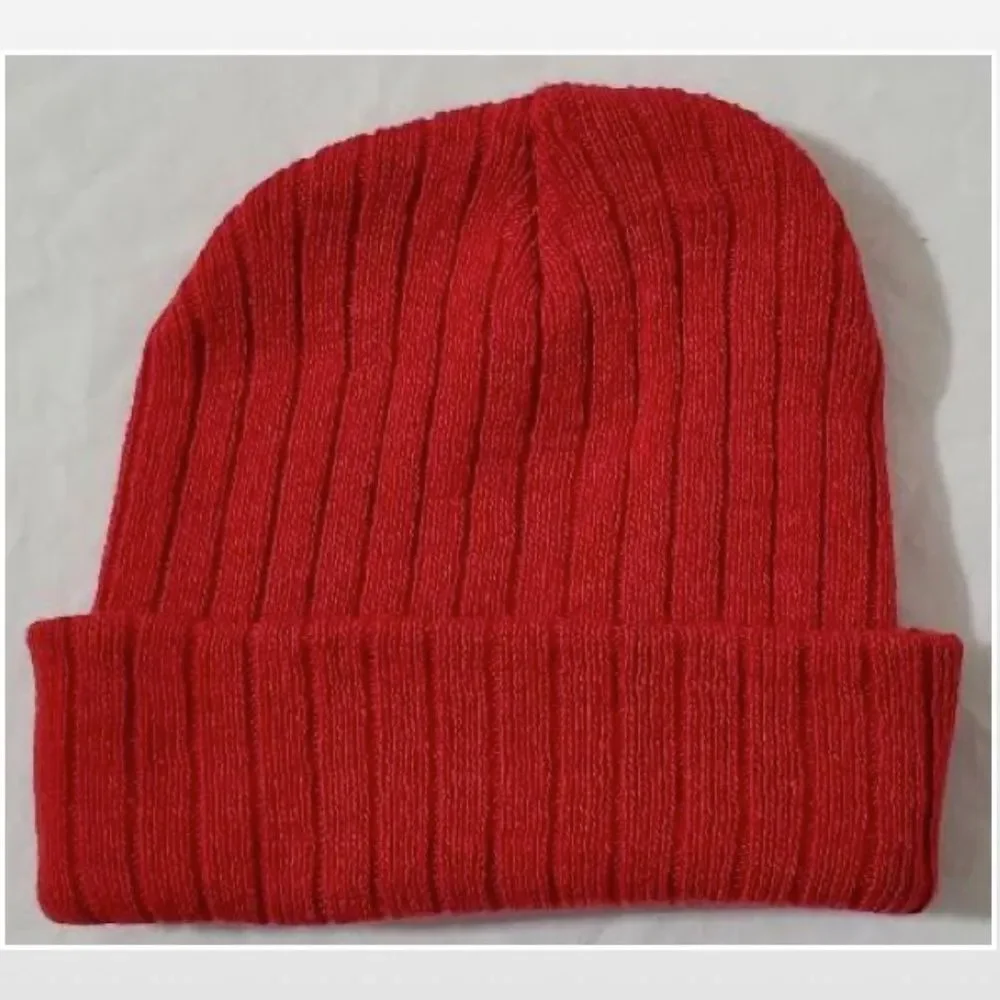 Nike Ribbed Hat & Glove Kid Red Knit Set